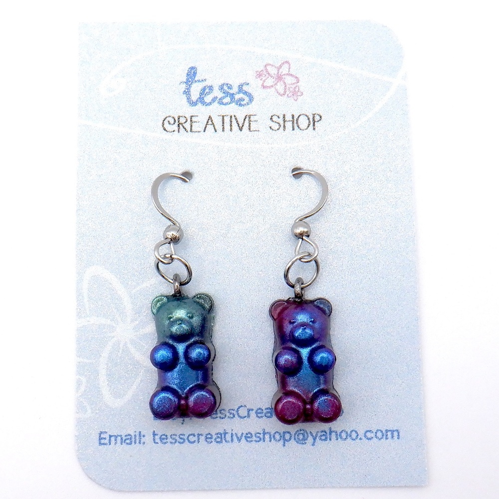 Small Resin Bears Earrings NEW